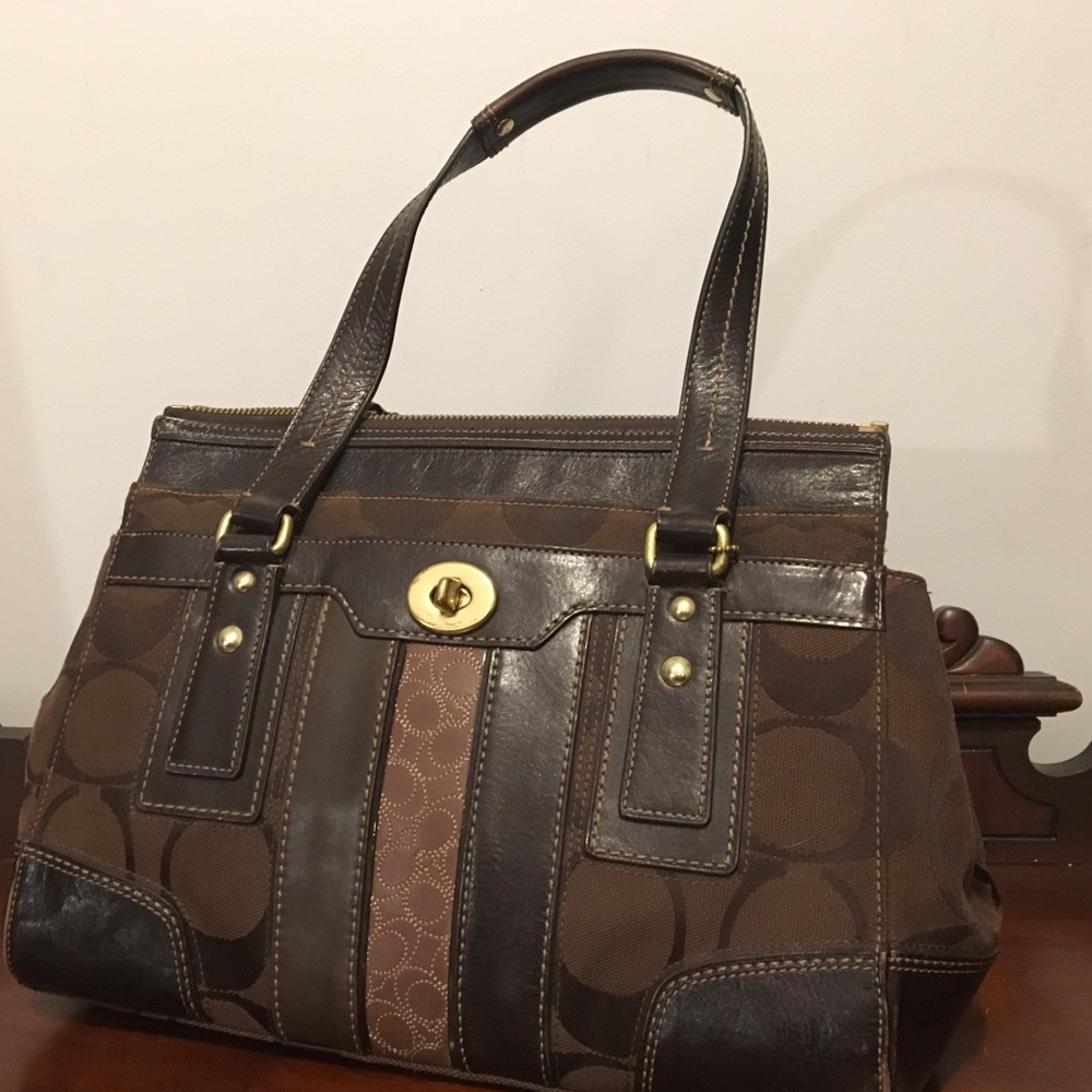 Brown Coach classic handbag